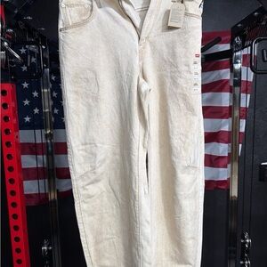 Levi's Cream Beige Cinch Barrel Jeans